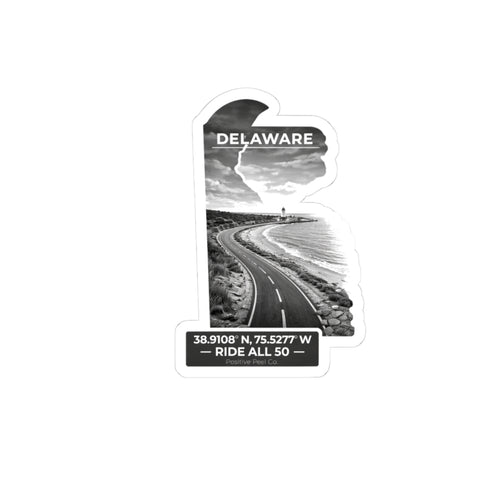 Delaware Ride All 50 motorcycle sticker
