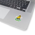 Funny skateboarding banana sticker with sunglasses and sneakers saying peel good — fun colorful gift for kids skaters and banana lovers