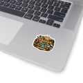 Washington state adventure sticker with Mount Rainier bald eagle bison moose and campfire coffee mug — gift for Washington residents and Pacific Northwest lovers